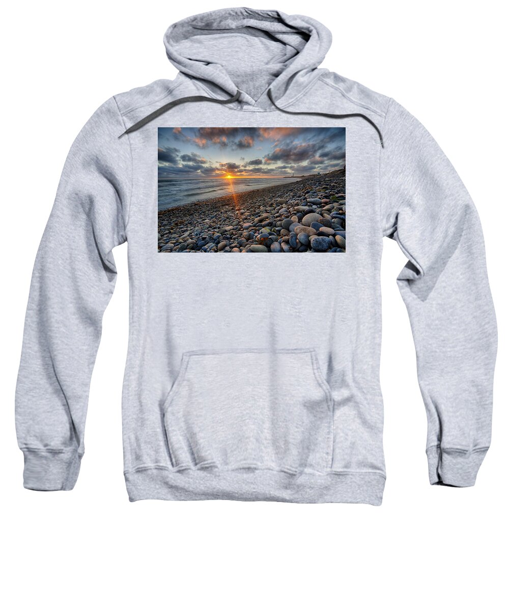 California Sweatshirt featuring the photograph Rocky Coast Sunset by Peter Tellone