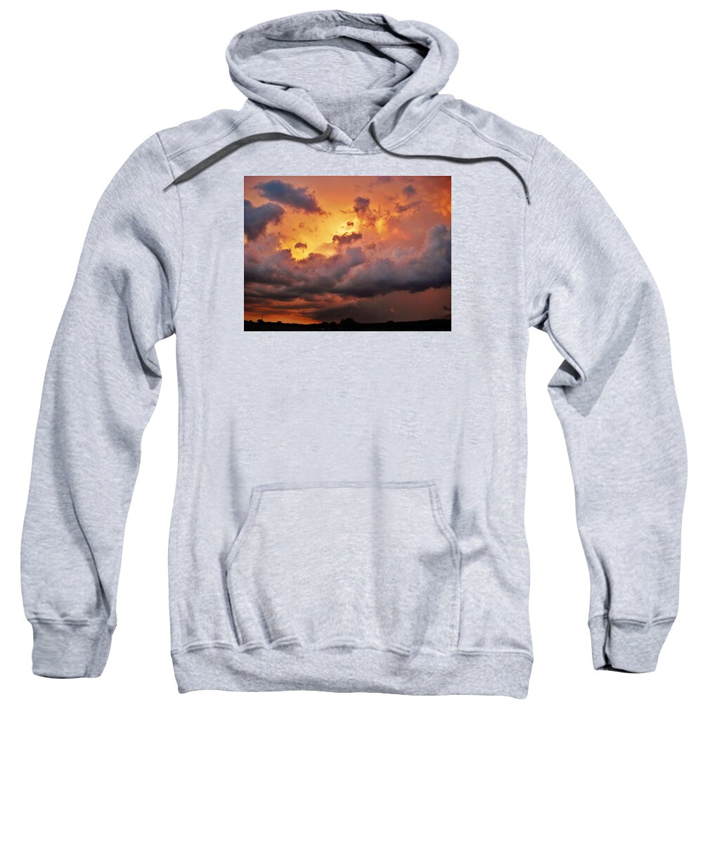 Sunset Sweatshirt featuring the photograph Rose Colored Supercell by Ed Sweeney