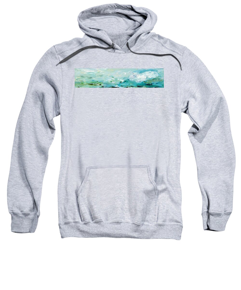 Ocean Waves Sweatshirt featuring the painting Rough Waters by Cheryl Nancy Ann Gordon