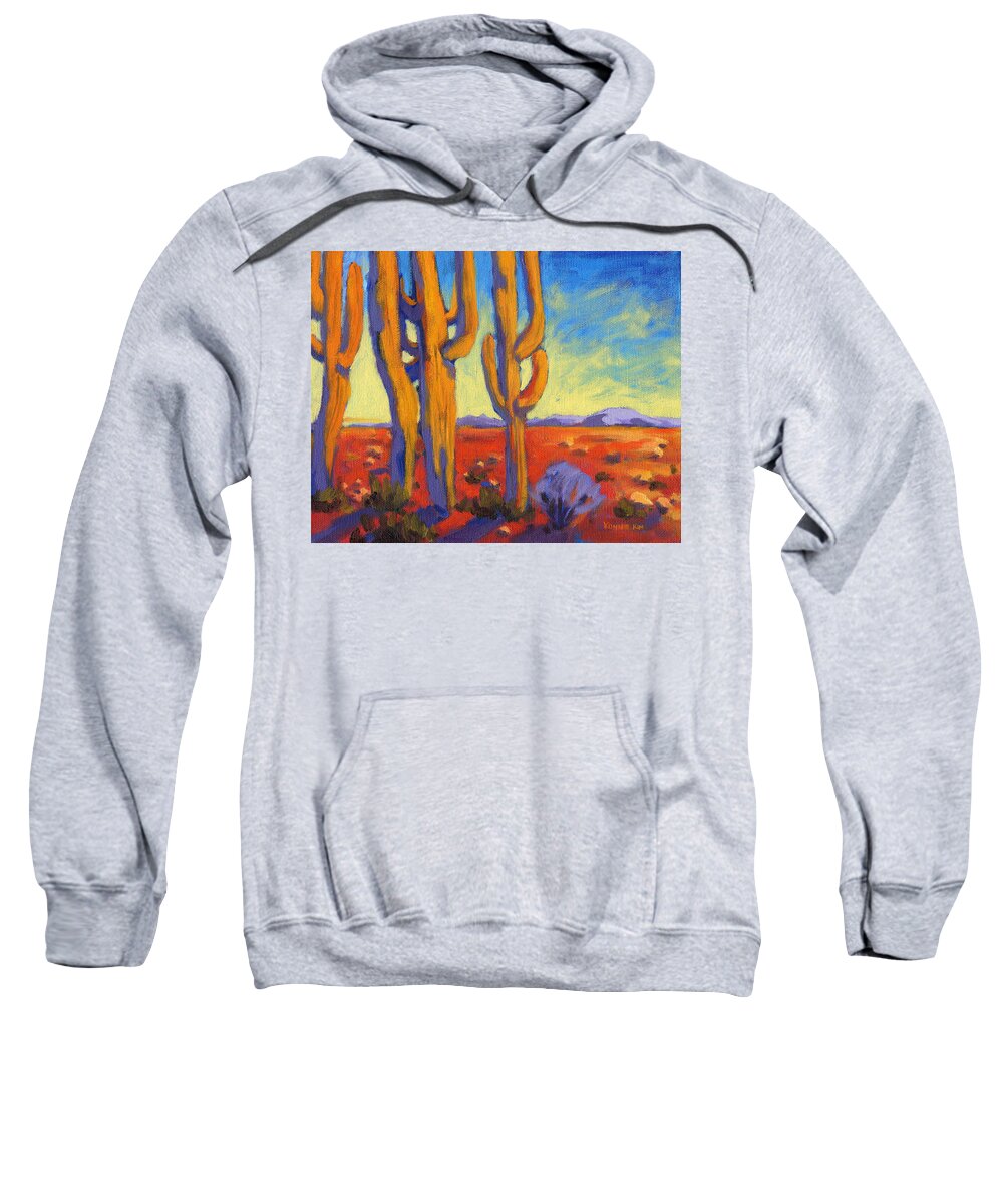 Arizona Sweatshirt featuring the painting Desert Keepers by Konnie Kim