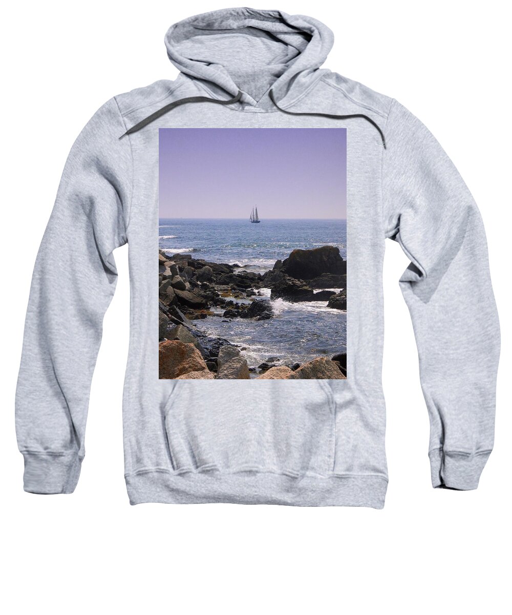Sailboat Sweatshirt featuring the photograph Sailboat - Maine by Photographic Arts And Design Studio