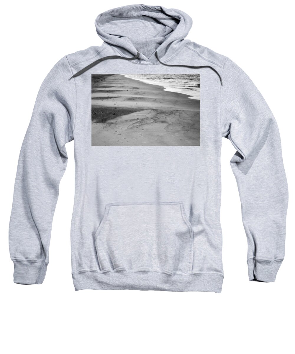 Sand Sweatshirt featuring the photograph Sand Stripes Black and White by Jean Macaluso