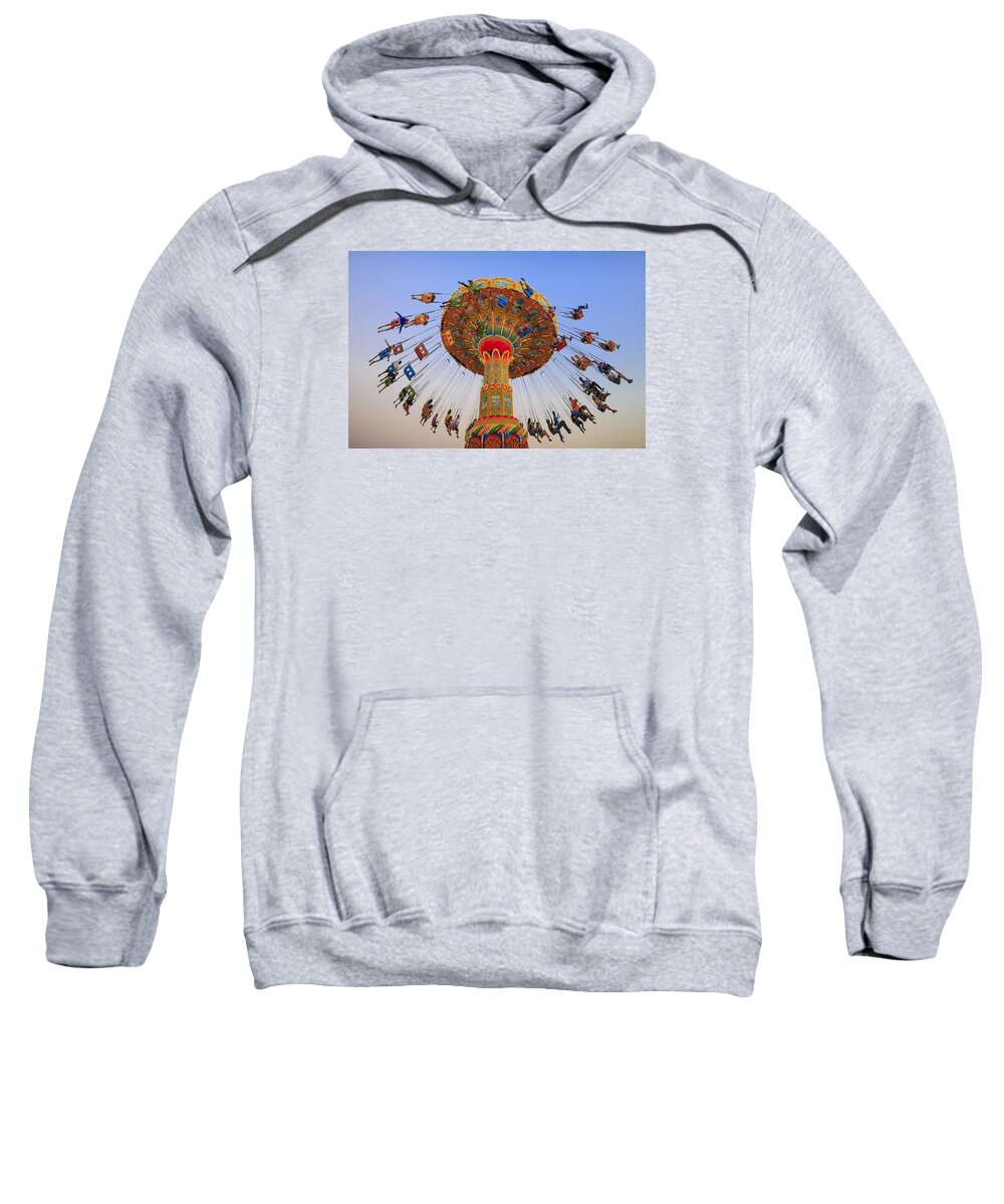 Carnival Sweatshirt featuring the photograph Santa Cruz SeaSwing at Sunset 9 by Scott Campbell