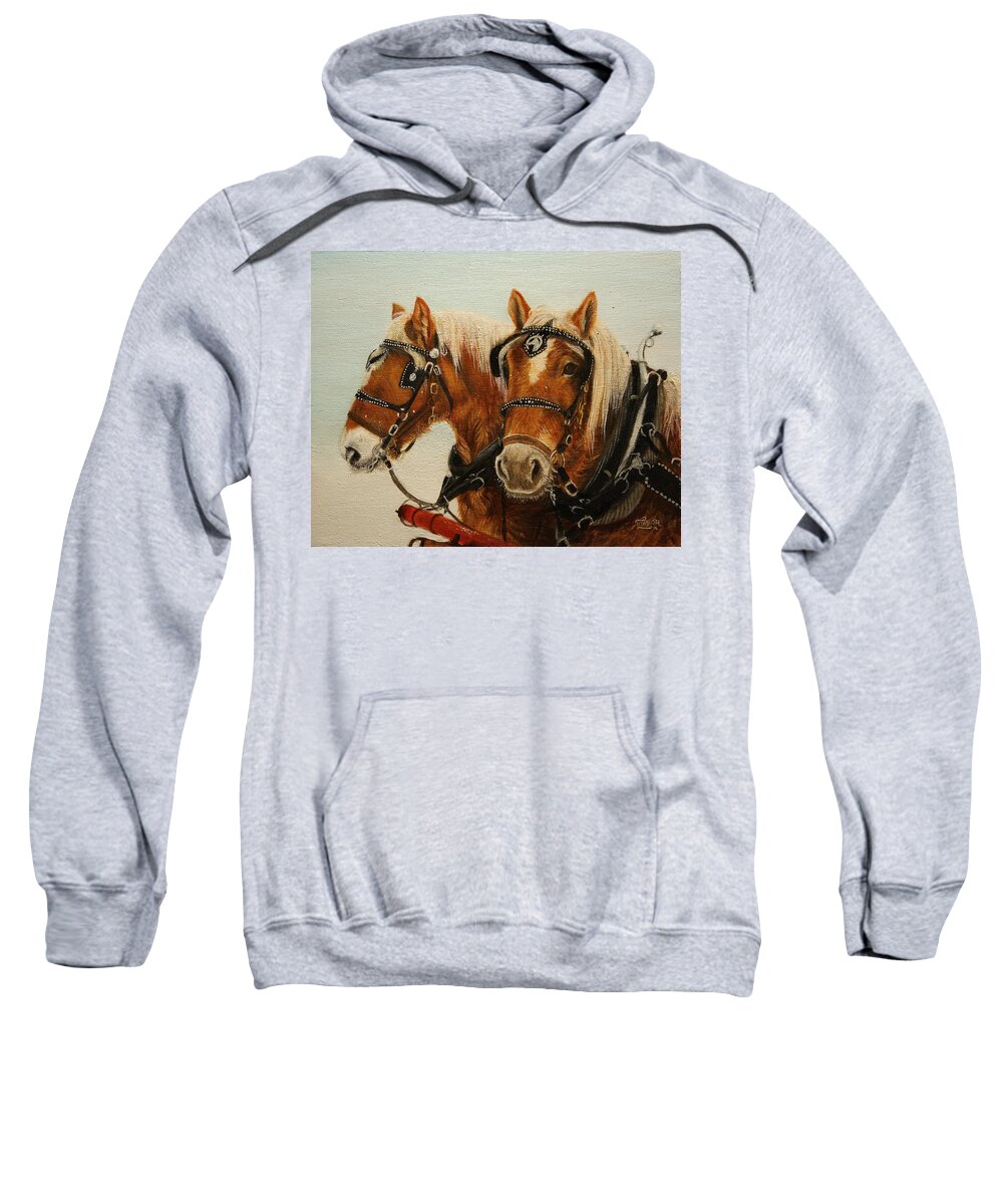 Team Sweatshirt featuring the painting Say What? by Tammy Taylor