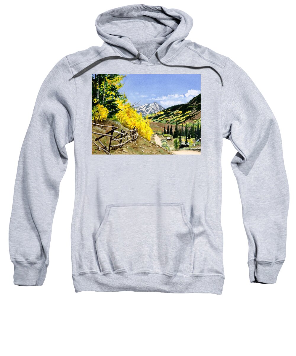 Watercolor Trees Sweatshirt featuring the painting September Gold by Barbara Jewell