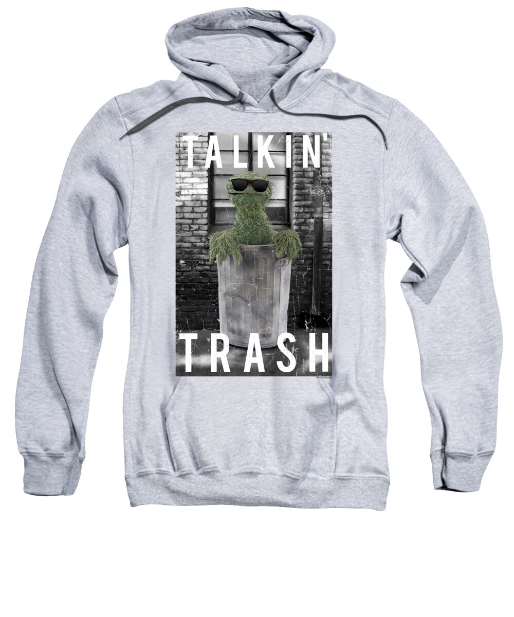  Sweatshirt featuring the digital art Sesame Street - Talkin Trash by Brand A