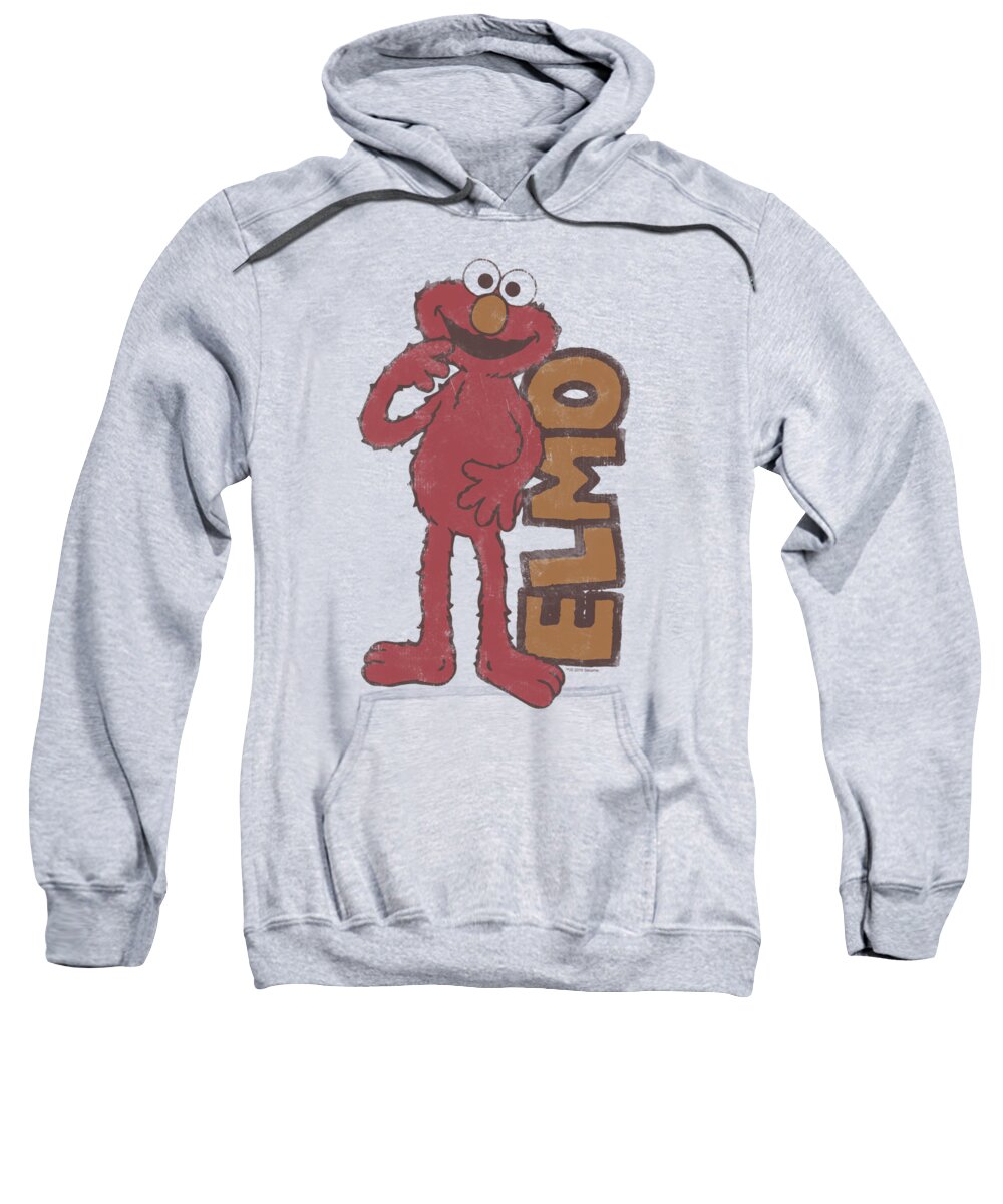  Sweatshirt featuring the digital art Sesame Street - Vintage Elmo by Brand A