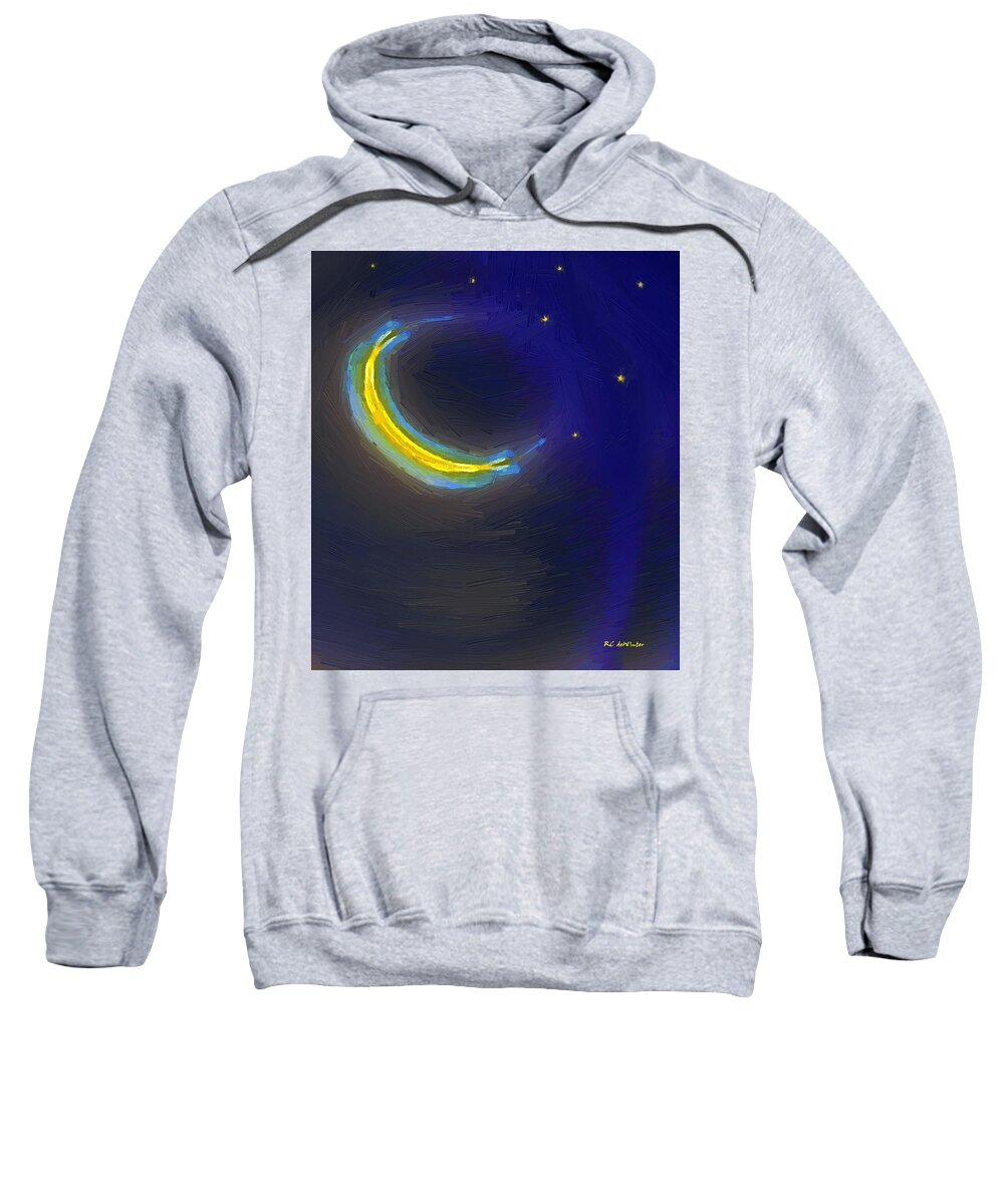 Sky Sweatshirt featuring the painting Seven Stars and the Moon by RC DeWinter