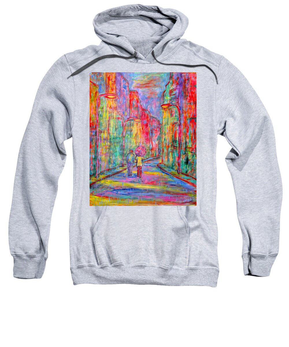 City Sweatshirt featuring the painting Side Street by Kendall Kessler