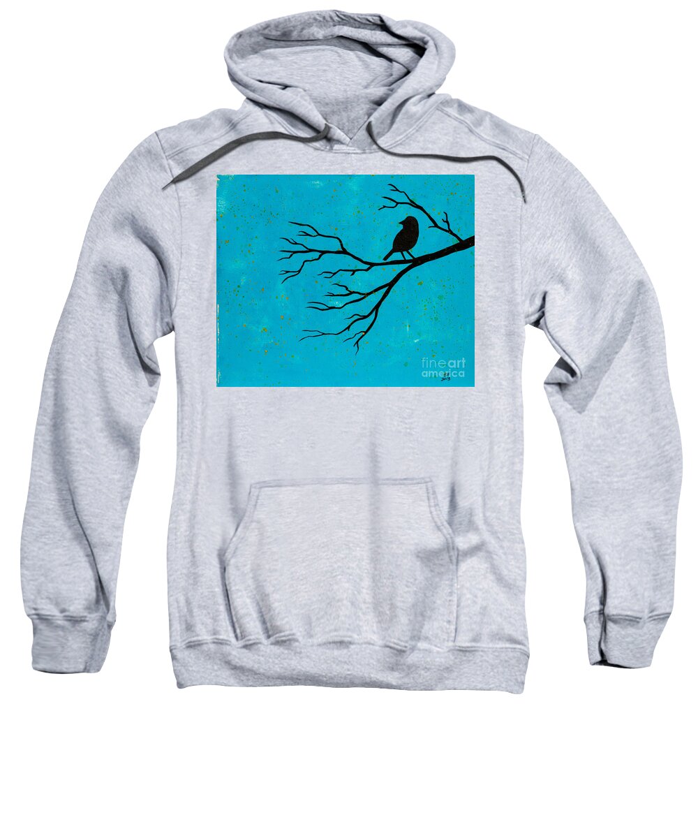  Sweatshirt featuring the painting Silhouette blue by Stefanie Forck