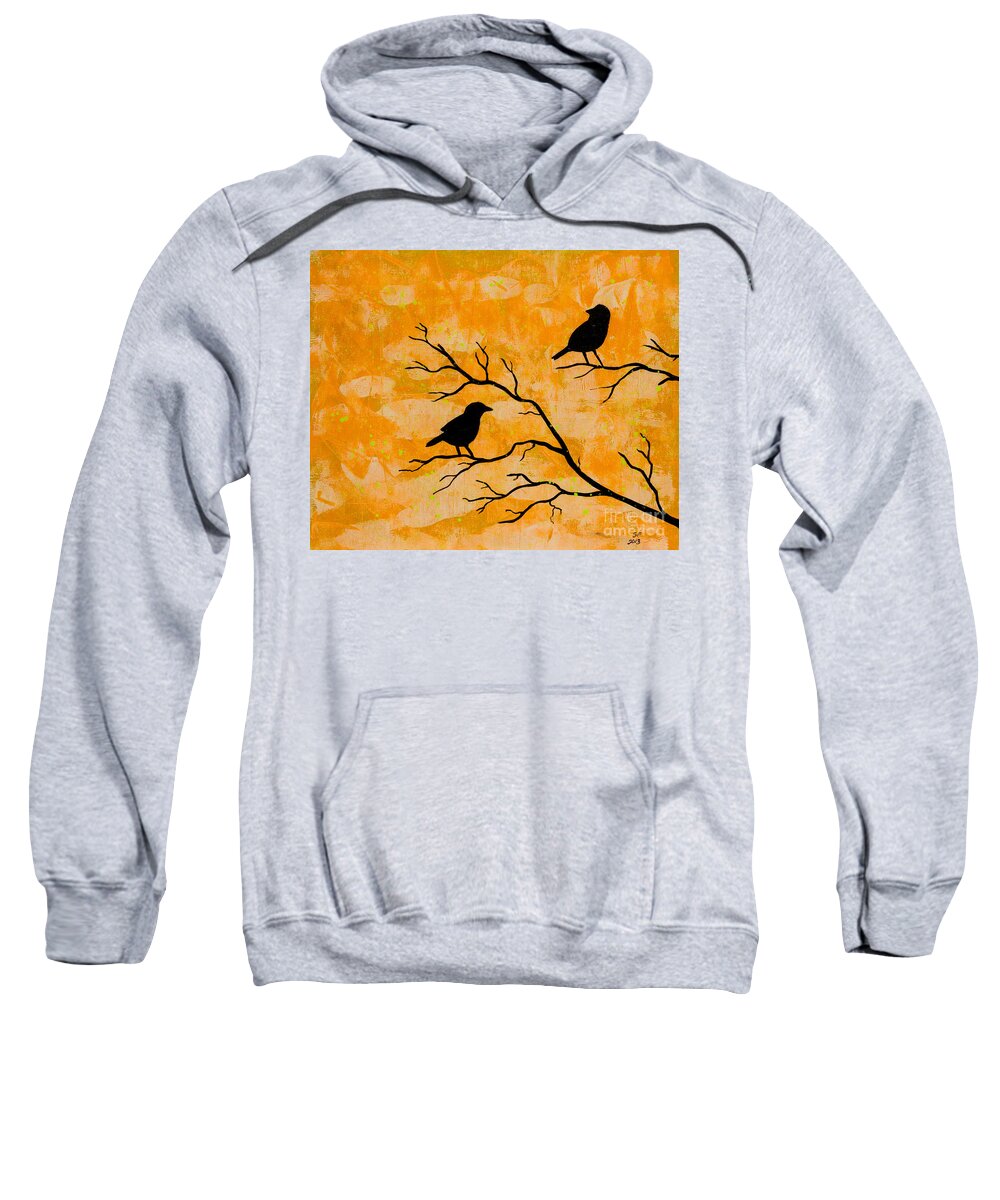  Sweatshirt featuring the painting Silhouette orange by Stefanie Forck