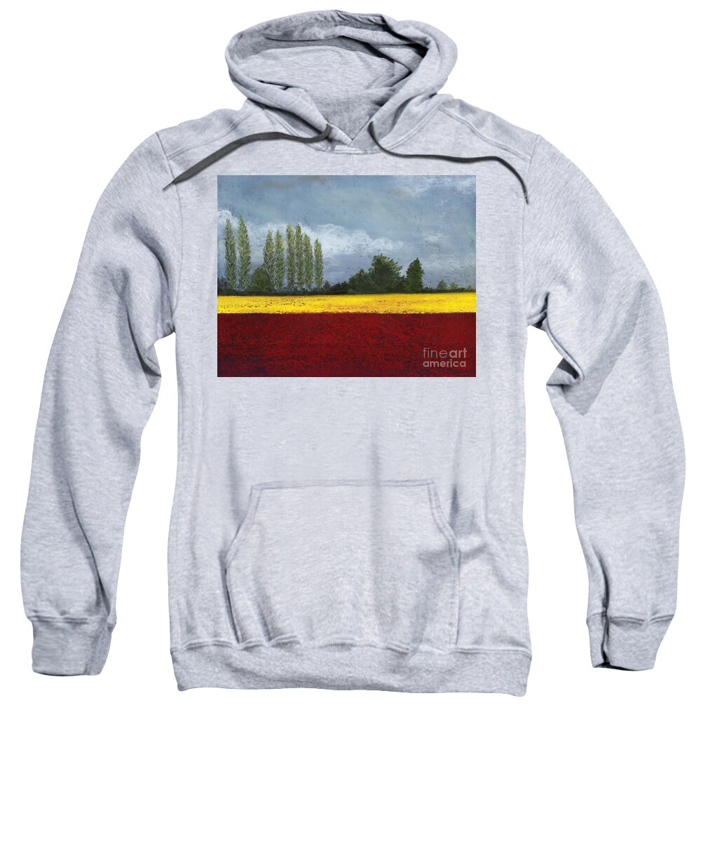 Tulips Sweatshirt featuring the painting Skagit Colors by Ginny Neece