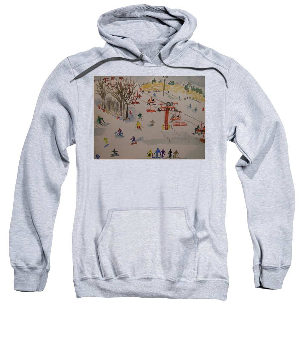 Great Bear Sweatshirt featuring the painting Ski Area by Rodger Ellingson