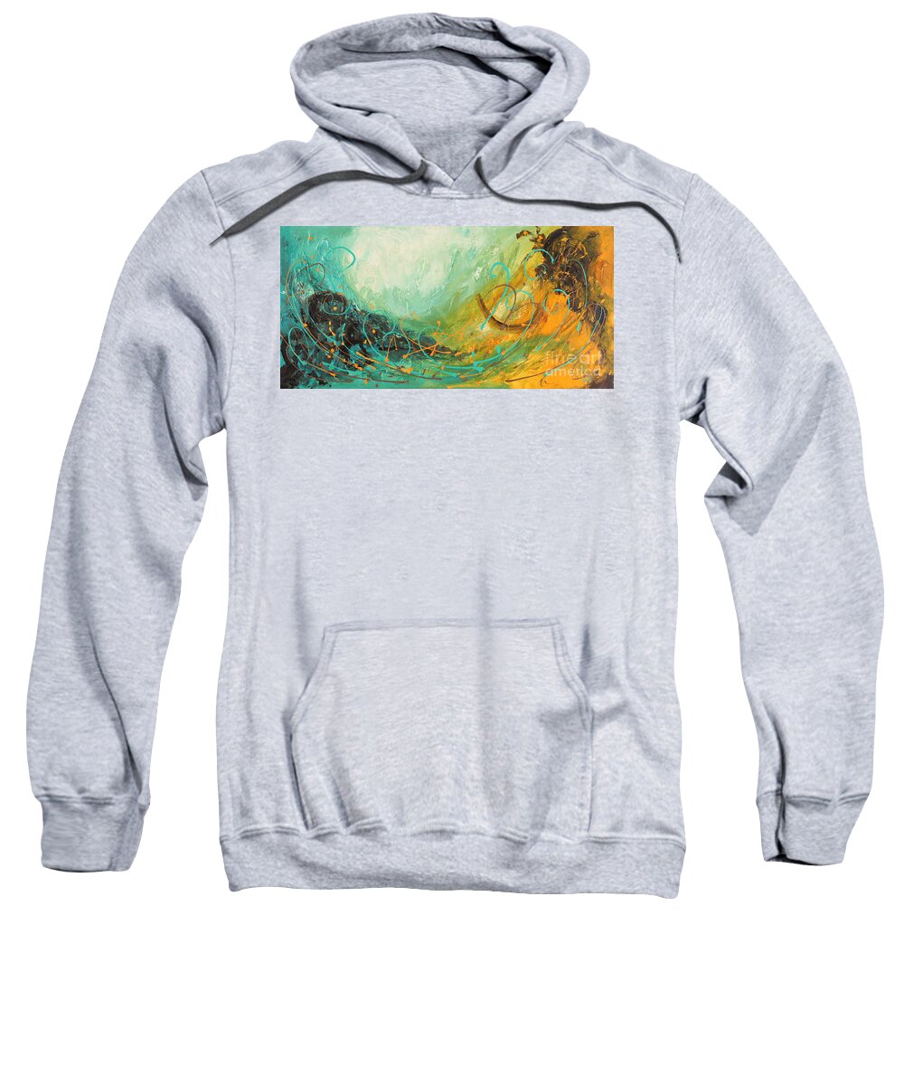 Contemporary Paintings Sweatshirt featuring the painting Sky Sailing by Preethi Mathialagan