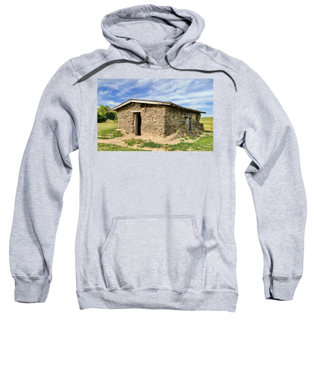 Sod Sweatshirt featuring the photograph Sod Homestead by Alan Hutchins