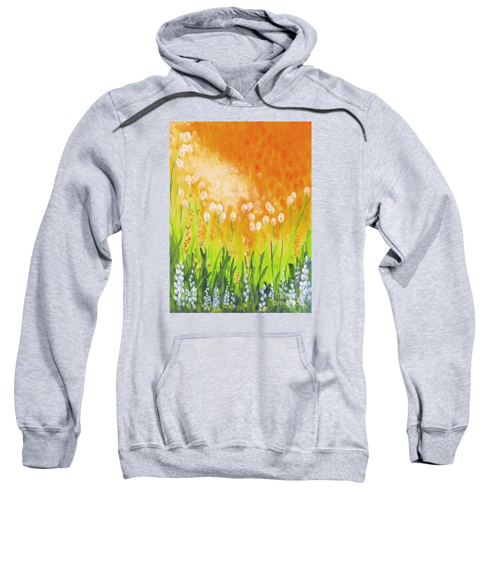 Lilies Sweatshirt featuring the painting SonBreak by Holly Carmichael