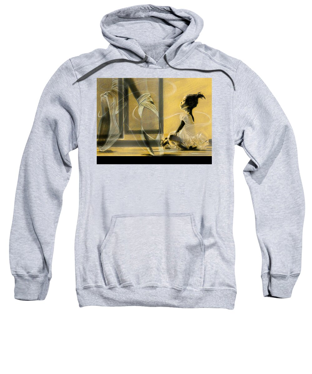 Ballet Sweatshirt featuring the drawing Soon by Terri Meredith