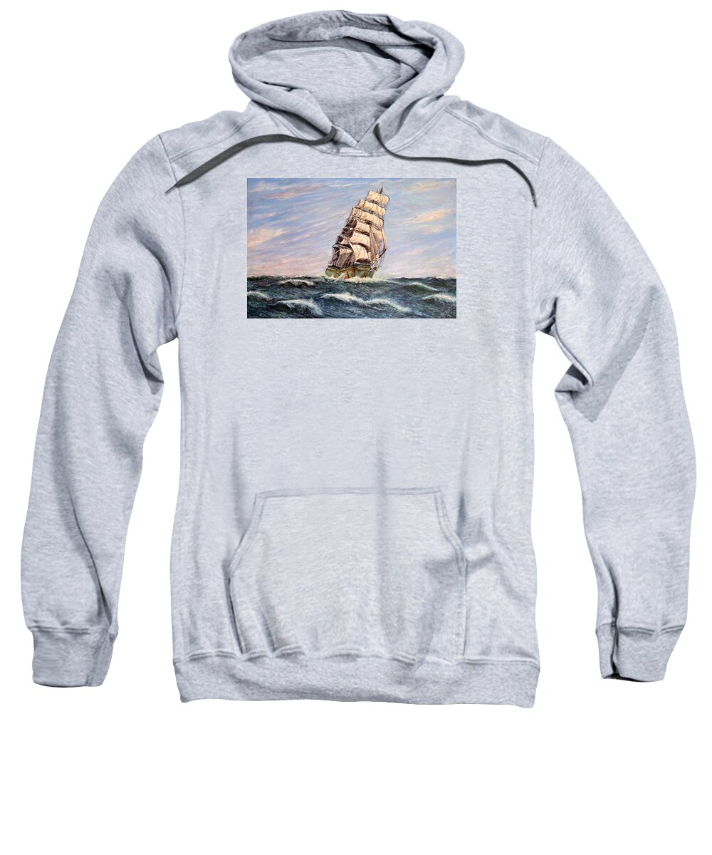 Ship Sweatshirt featuring the painting Sophocles At Sea by Mackenzie Moulton