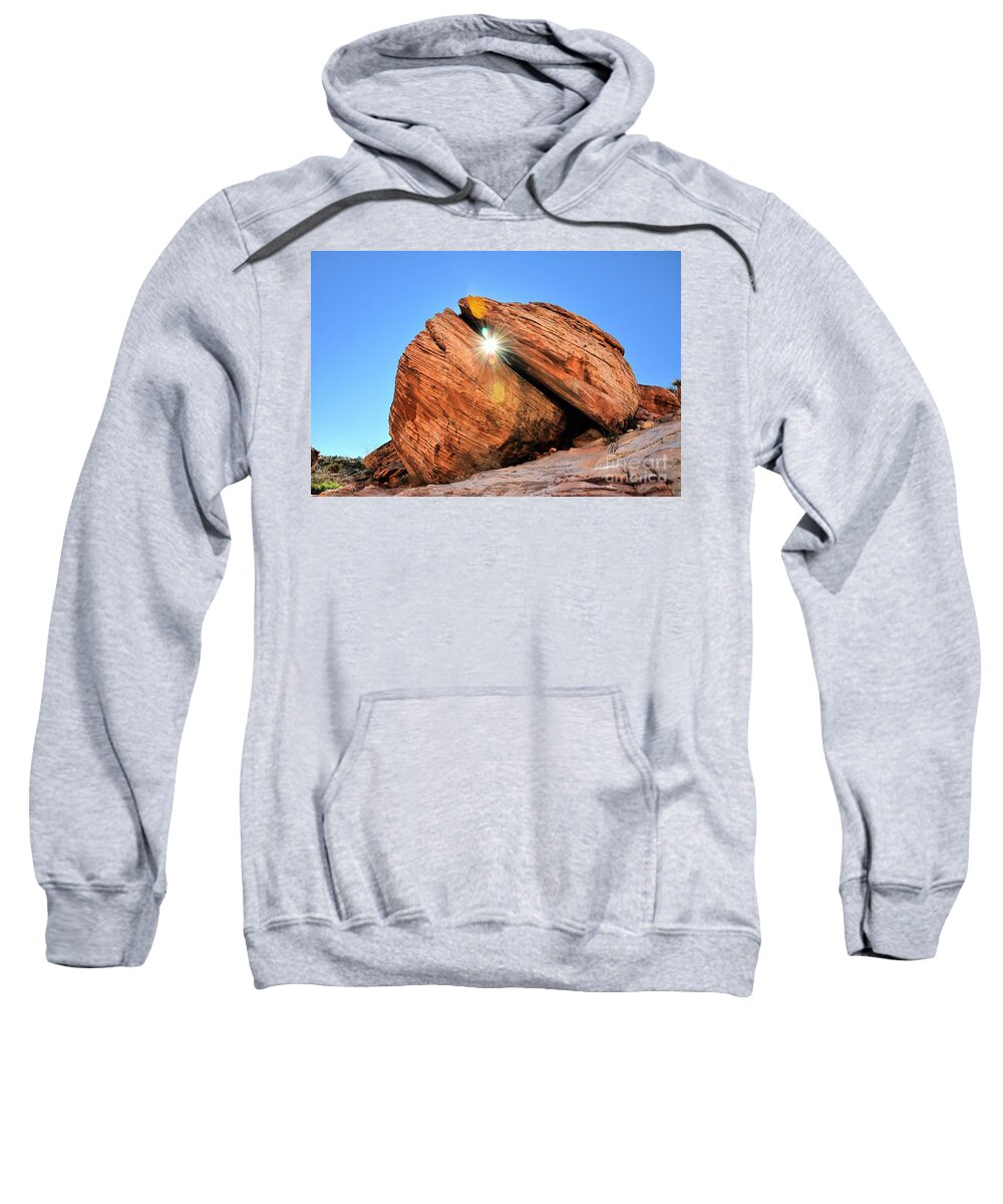 Split Rock Sweatshirt featuring the photograph Split Rock - Red Rock Canyon Nevada by Mark Valentine