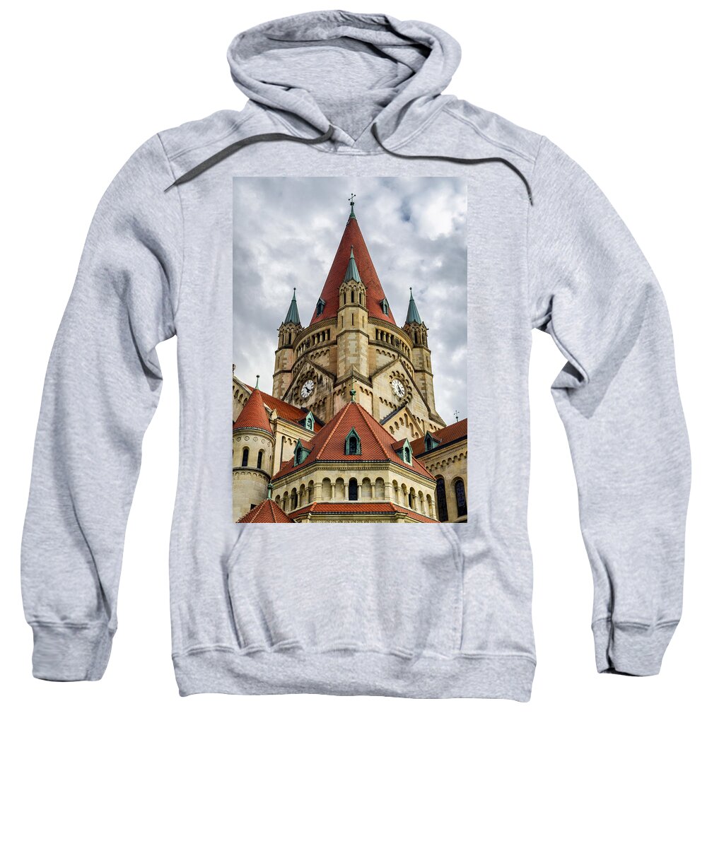 St Sweatshirt featuring the photograph St. Francis of Assisi Church in Vienna by Pablo Lopez