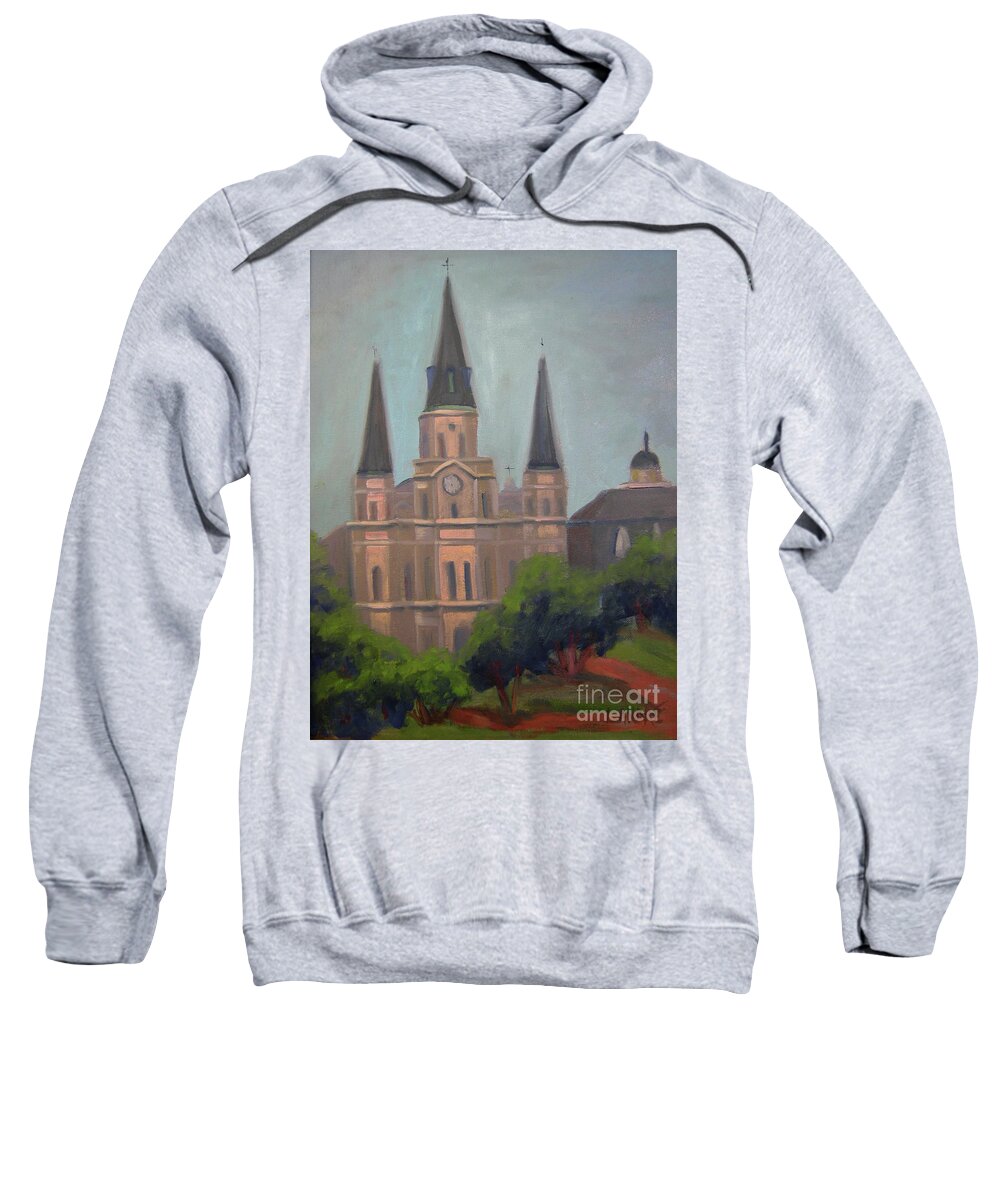New Orleans Sweatshirt featuring the painting St. Louis Cathedral by Lilibeth Andre