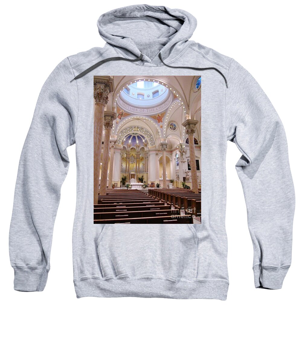 Catholic Sweatshirt featuring the digital art St Marys by Matthew Seufer