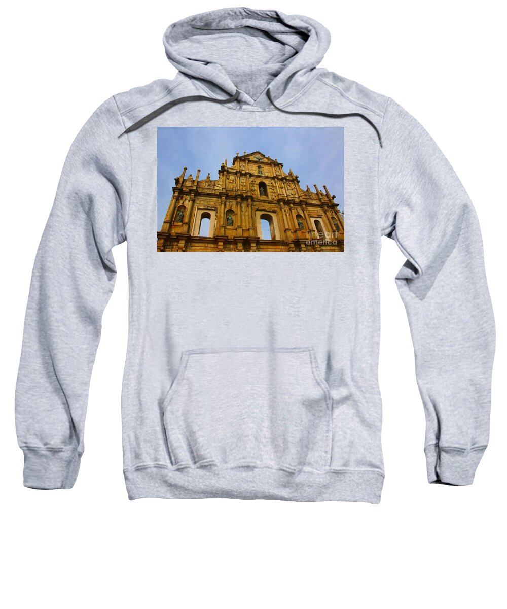 Saint Sweatshirt featuring the photograph St. Paul Church in Macao by Amanda Mohler