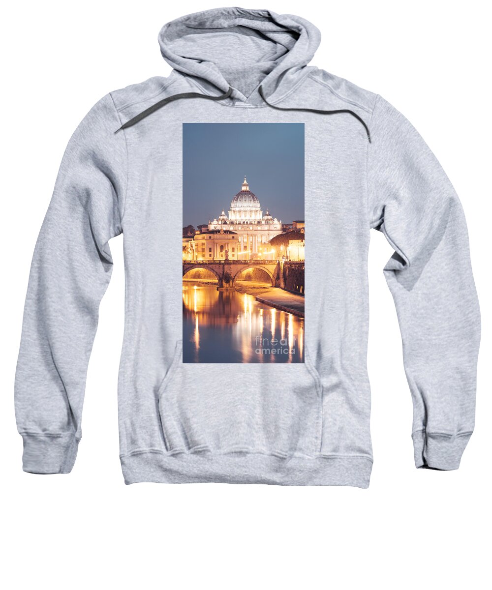 Vatican Sweatshirt featuring the photograph St. Peter's basilica at night by Matteo Colombo