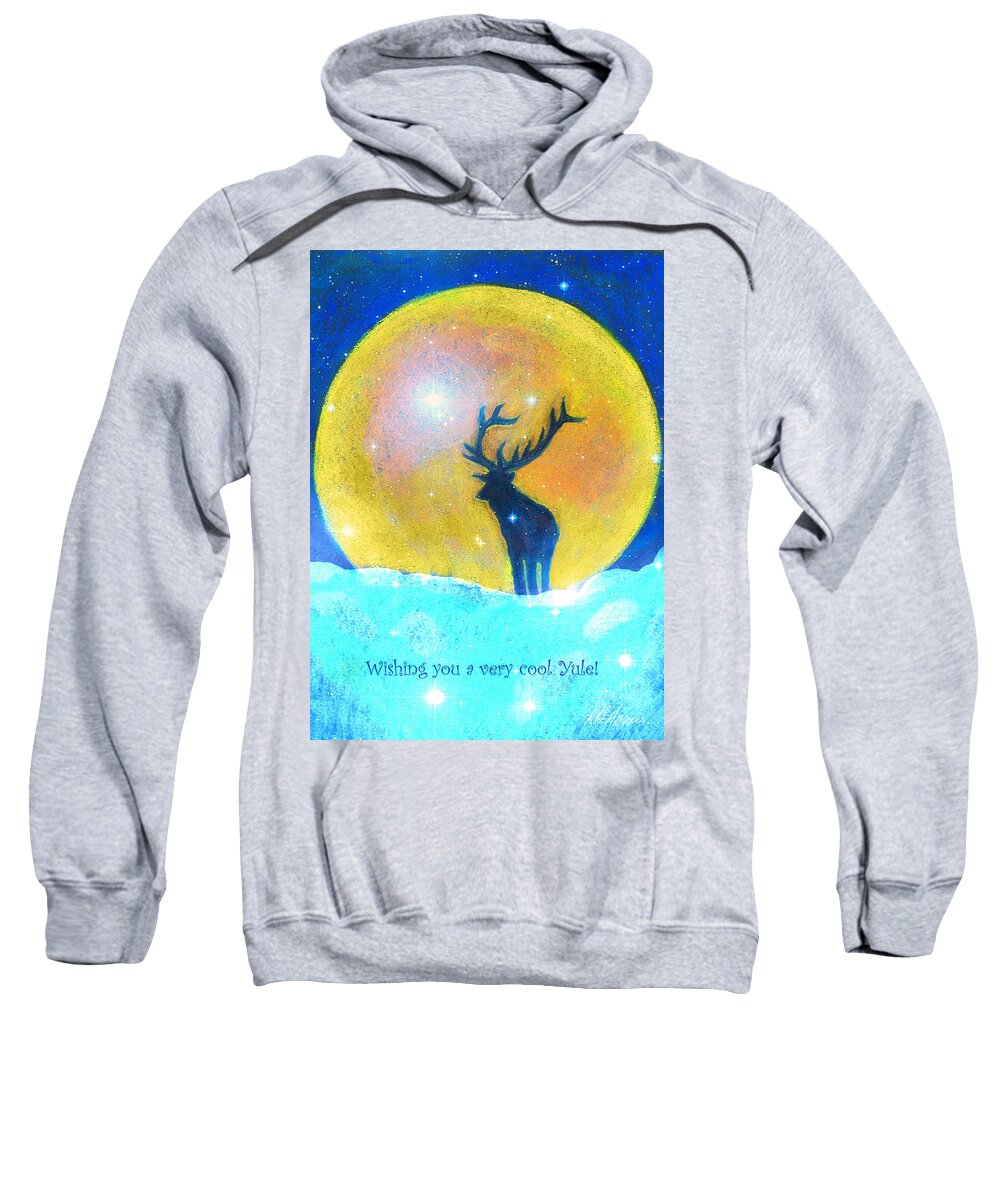 Stag Sweatshirt featuring the pastel Stag of Winter by Diana Haronis