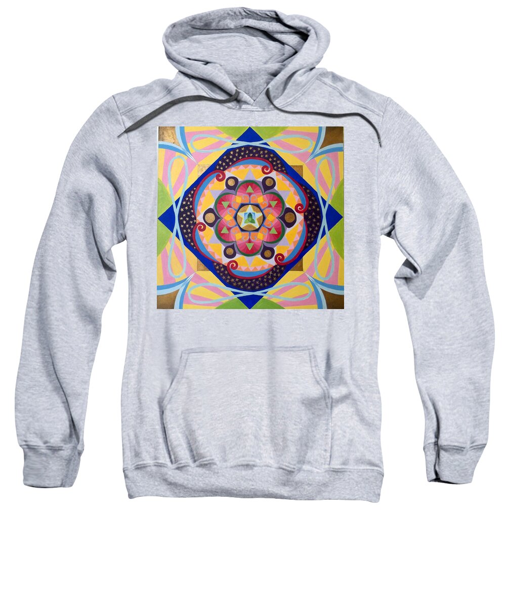 Mandala Sweatshirt featuring the painting Star Mandala by Anne Cameron Cutri