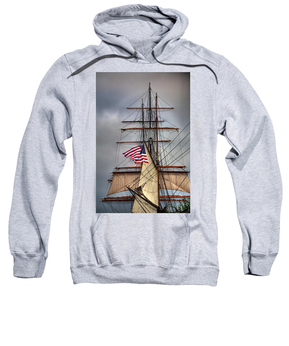 California Sweatshirt featuring the photograph Star of India Stars and Stripes by Peter Tellone