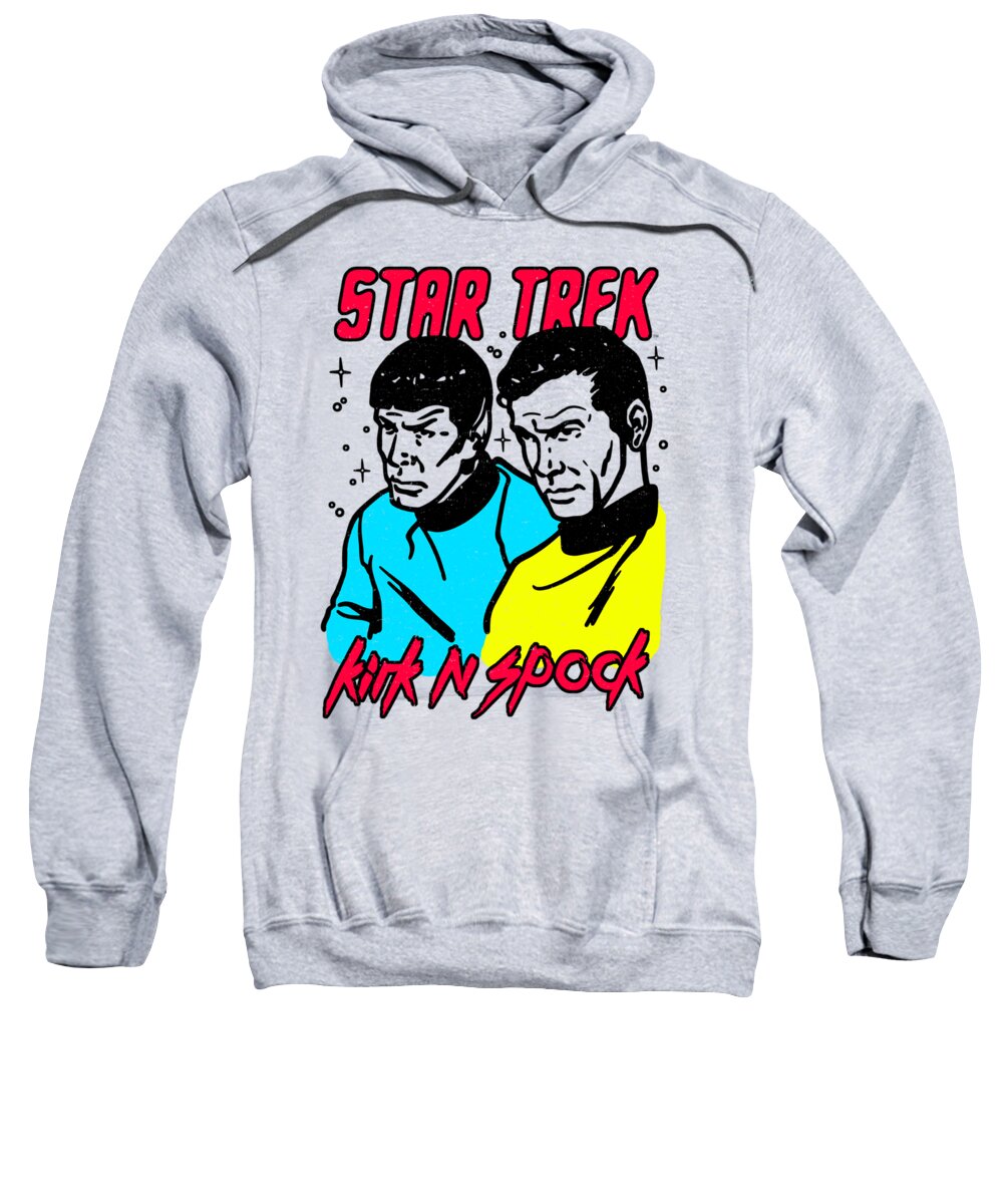  Sweatshirt featuring the digital art Star Trek - Kirk N Spock by Brand A