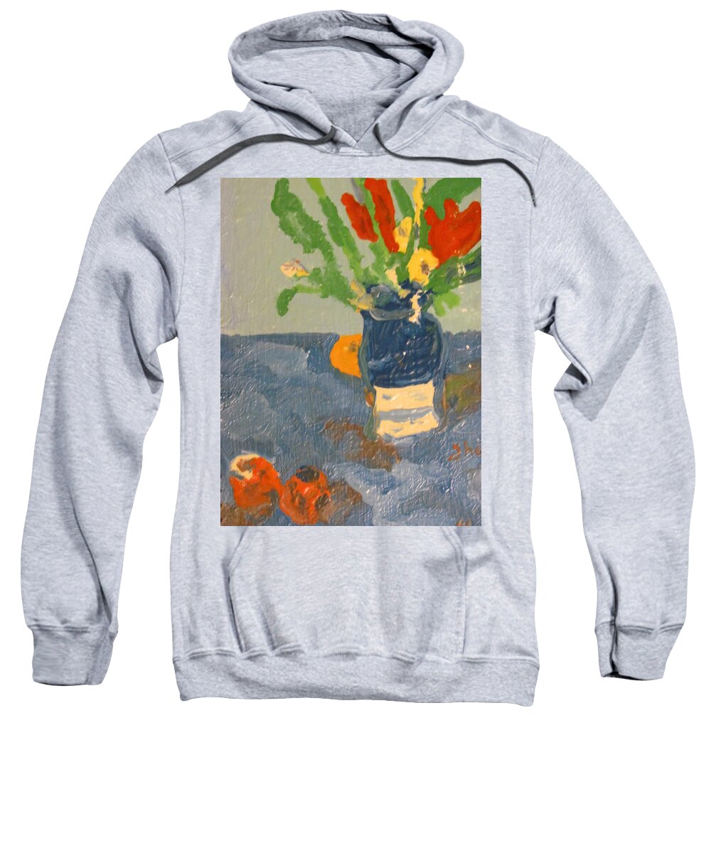 Flowers Sweatshirt featuring the painting Still Life Flowers by Shea Holliman