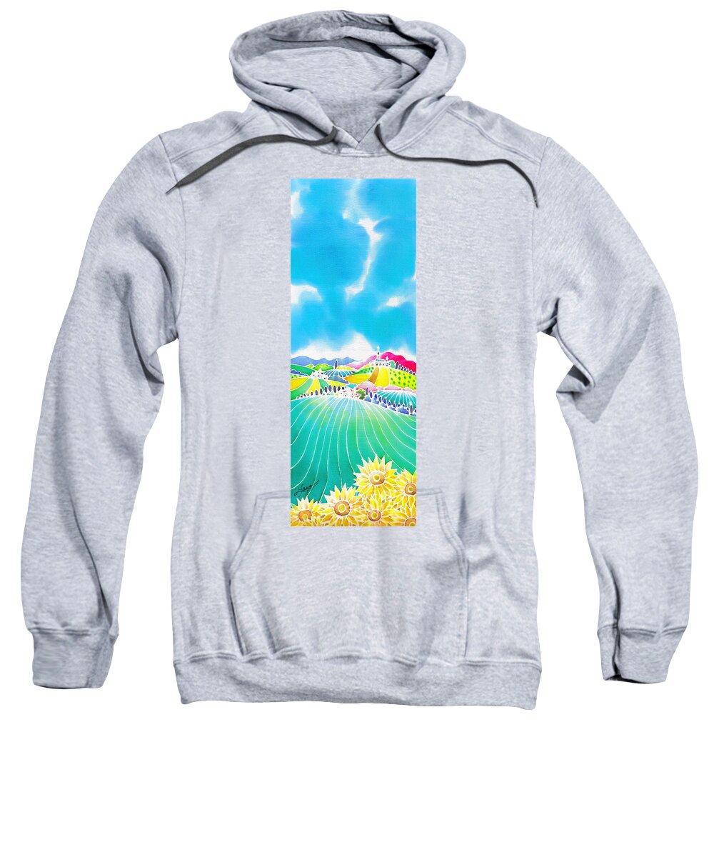 France Sweatshirt featuring the painting Summer colors by Hisayo OHTA