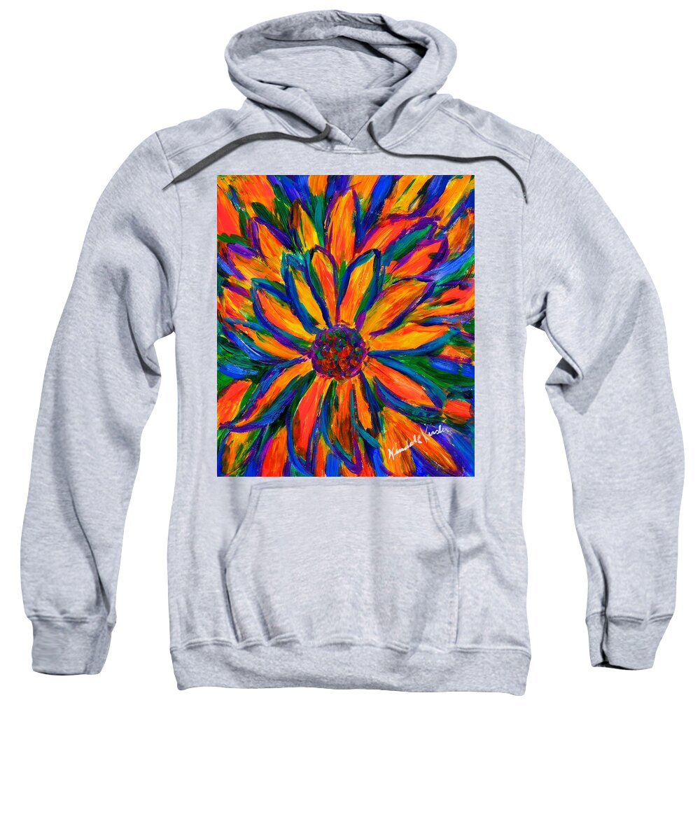 Sunflower Sweatshirt featuring the painting Sunflower Burst by Kendall Kessler