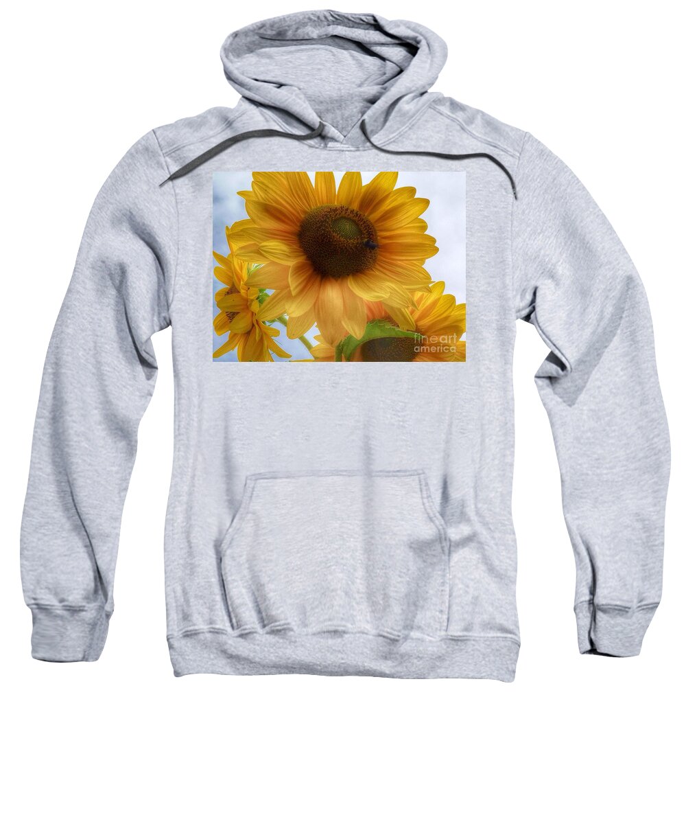 Sunflower Sweatshirt featuring the photograph Sunflower Dither by Susan Garren
