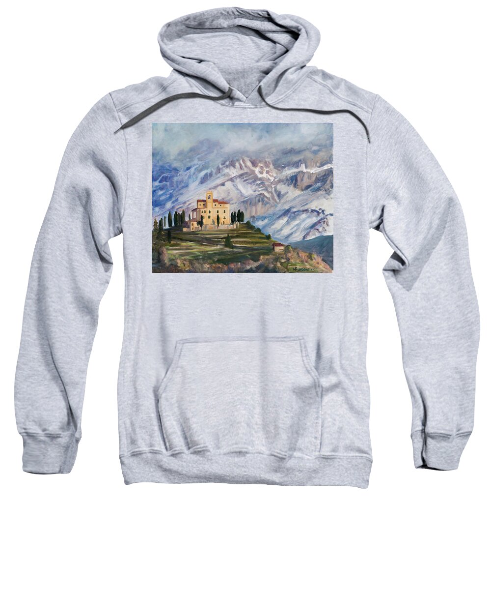 Mountain Sweatshirt featuring the painting Sunray by Marco Busoni
