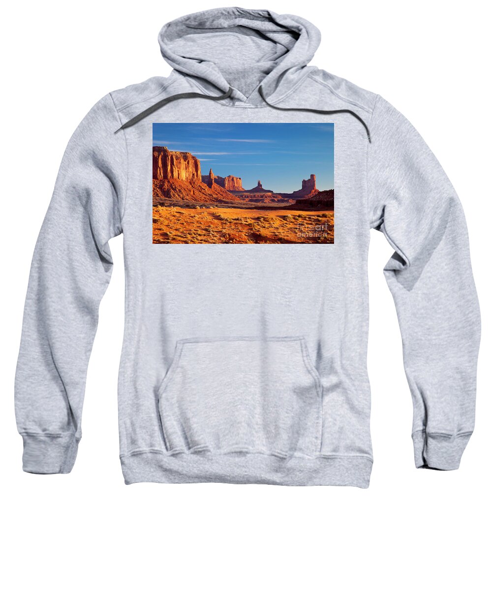 Monument Valley Sweatshirt featuring the photograph Sunrise over Monument Valley by Brian Jannsen
