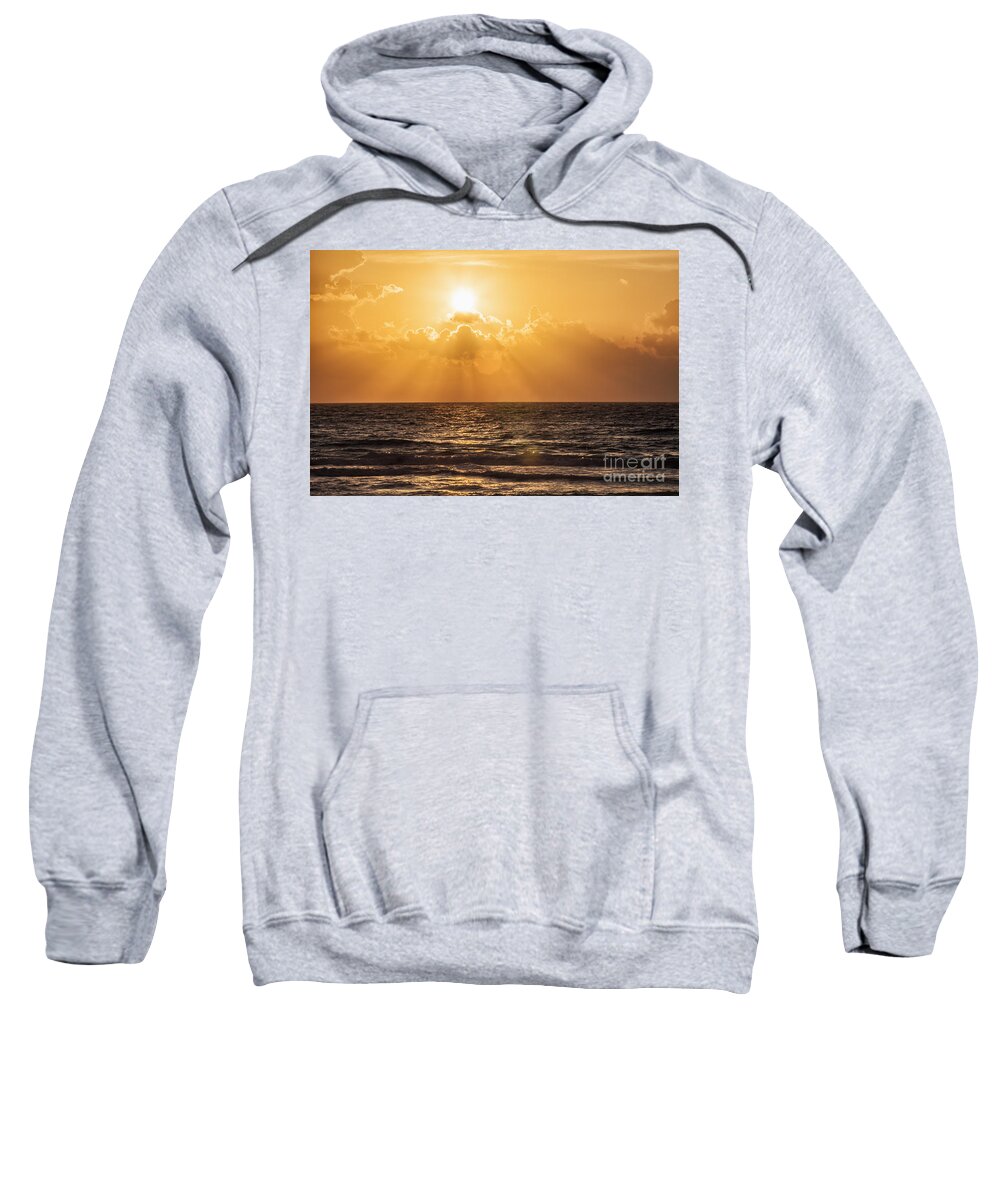 Cancun Sweatshirt featuring the photograph Sunrise Over The Caribbean Sea by Bryan Mullennix
