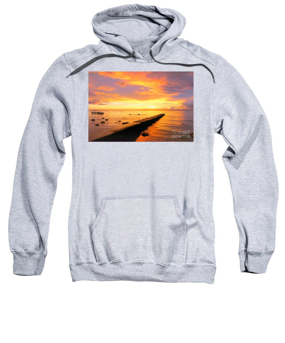 Sunset Sweatshirt featuring the photograph Sunset at Mauritius by Amanda Mohler