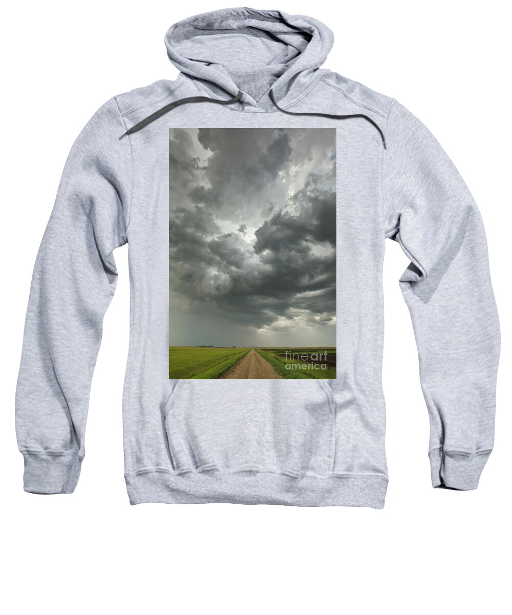 00559186 Sweatshirt featuring the photograph Sunset Storm Clouds Billowing #1 by Yva Momatiuk John Eastcott