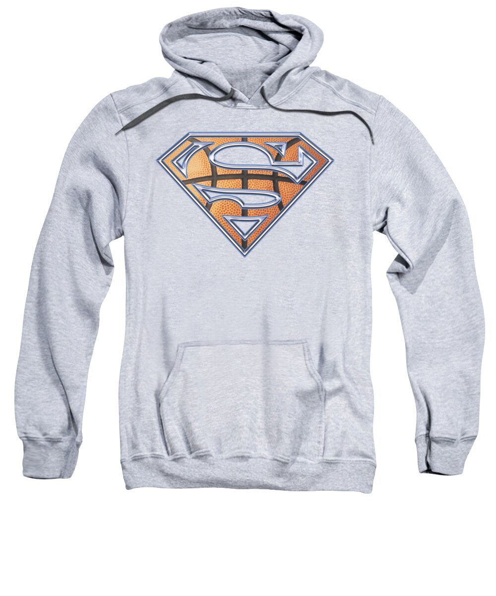 Superman Sweatshirt featuring the digital art Superman - Basketball Shield by Brand A