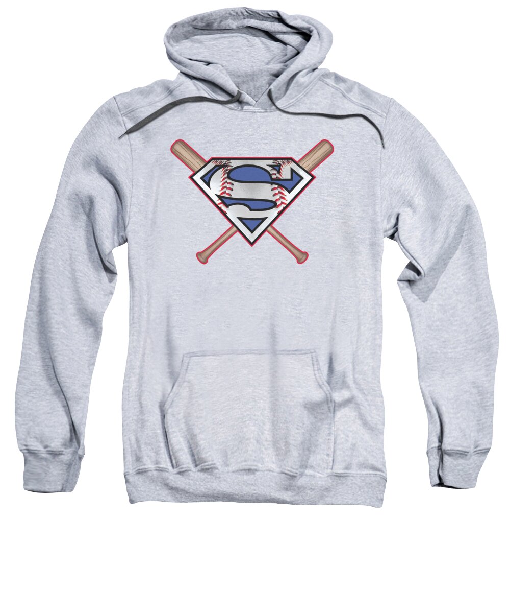  Sweatshirt featuring the digital art Superman - Crossed Bats by Brand A