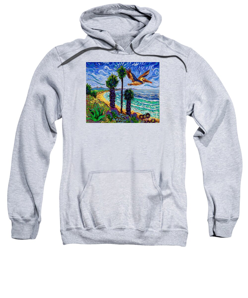 Encinitas Sweatshirt featuring the painting Surf Sup by Cathy Carey