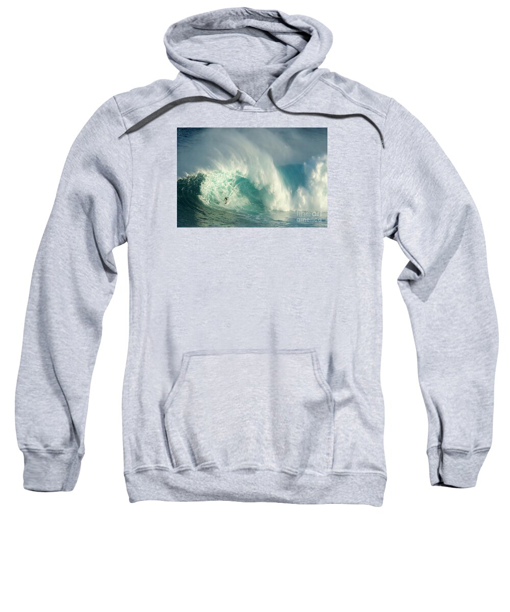 Surf Sweatshirt featuring the photograph Surfing Jaws 3 Display Of Courage by Bob Christopher