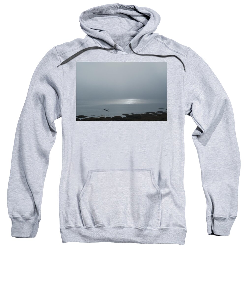 Plum Island Sweatshirt featuring the photograph Swans at Sunrise by Rick Mosher