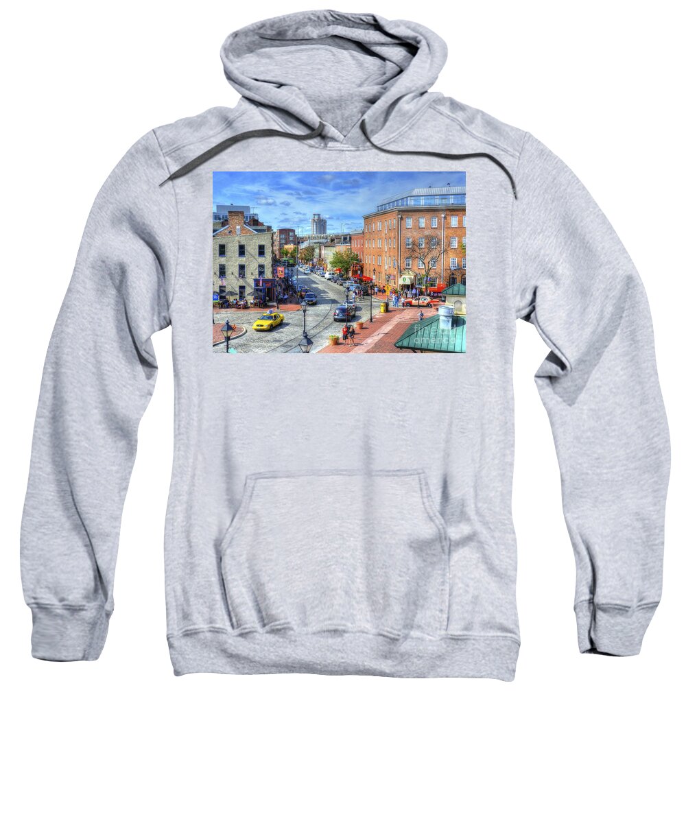 Baltimore Sweatshirt featuring the photograph Thames Street by Debbi Granruth