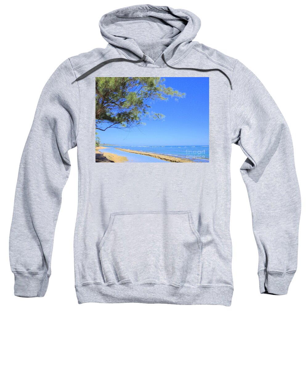 Beach Sweatshirt featuring the photograph The Breakwater at Baby Beach by Mary Deal