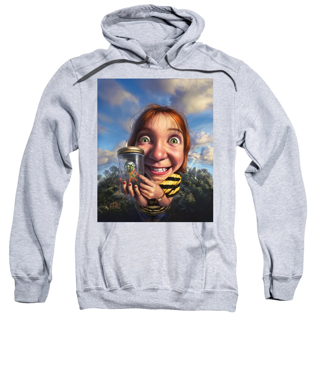 Bug Sweatshirt featuring the painting The Collector by Mark Fredrickson