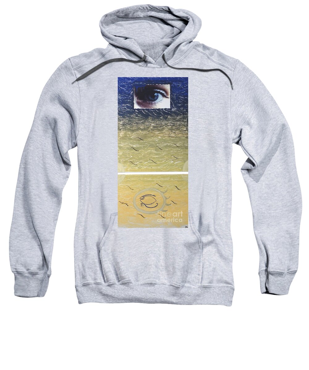 Blue Sweatshirt featuring the painting The evolution by Heidi Sieber